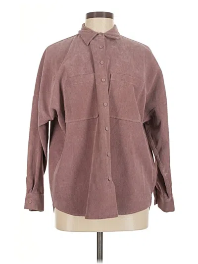 Pre-owned Zara Long Sleeve Button Down Shirt In Brown