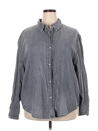 Pre-owned Zara Long Sleeve Button Down Shirt In Burgundy