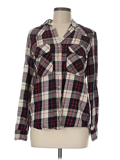 Pre-owned Zara Long Sleeve Button Down Shirt In Burgundy