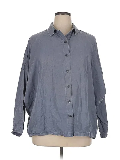 Pre-owned Zara Long Sleeve Button Down Shirt In Gray