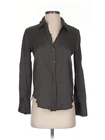 Pre-owned Zara Long Sleeve Button Down Shirt In Gray
