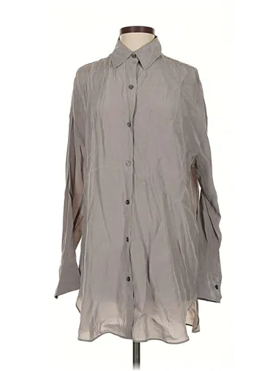 Pre-owned Zara Long Sleeve Button Down Shirt In Gray