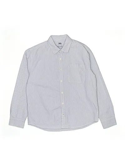 Pre-owned Zara Kids' Long Sleeve Button Down Shirt In Gray
