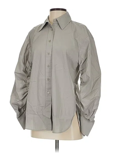 Pre-owned Zara Long Sleeve Button Down Shirt In Gray