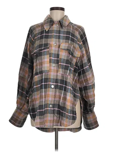 Pre-owned Zara Long Sleeve Button Down Shirt In Gray