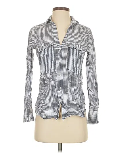 Pre-owned Zara Long Sleeve Button Down Shirt In Gray