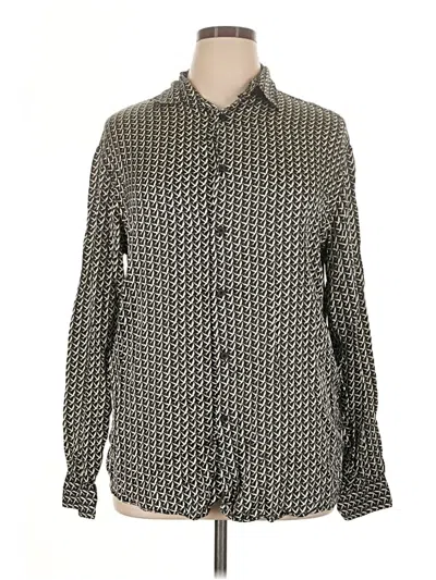 Pre-owned Zara Long Sleeve Button Down Shirt In Gray