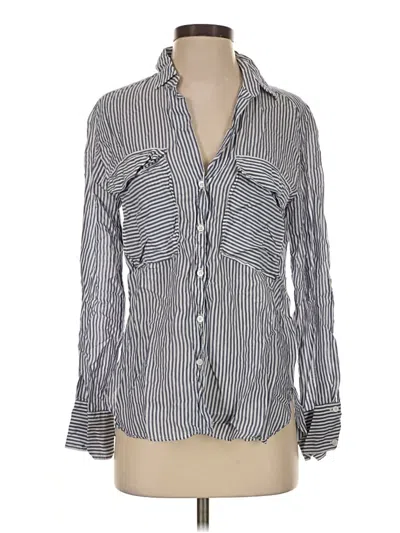 Pre-owned Zara Long Sleeve Button Down Shirt In Gray
