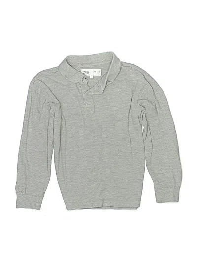 Pre-owned Zara Kids' Long Sleeve Button Down Shirt In Gray
