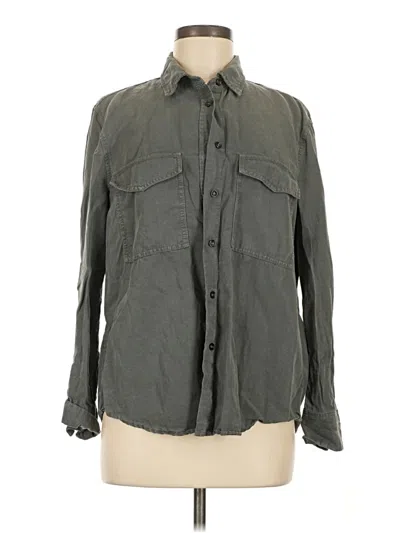 Pre-owned Zara Long Sleeve Button Down Shirt In Gray