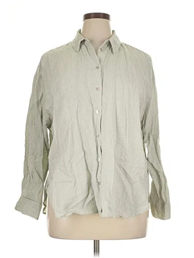 Pre-owned Zara Long Sleeve Button Down Shirt In Gray