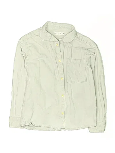 Pre-owned Zara Kids' Long Sleeve Button Down Shirt In Green