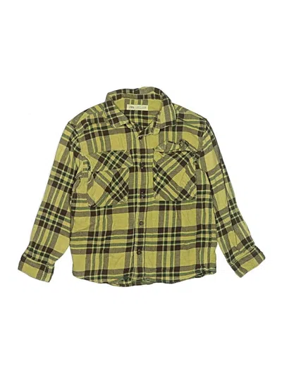 Pre-owned Zara Kids' Long Sleeve Button Down Shirt In Green
