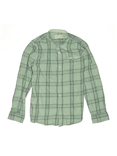 Pre-owned Zara Kids' Long Sleeve Button Down Shirt In Green