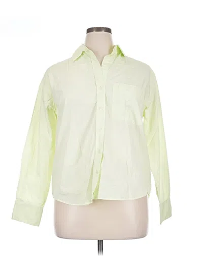 Pre-owned Zara Long Sleeve Button Down Shirt In Green