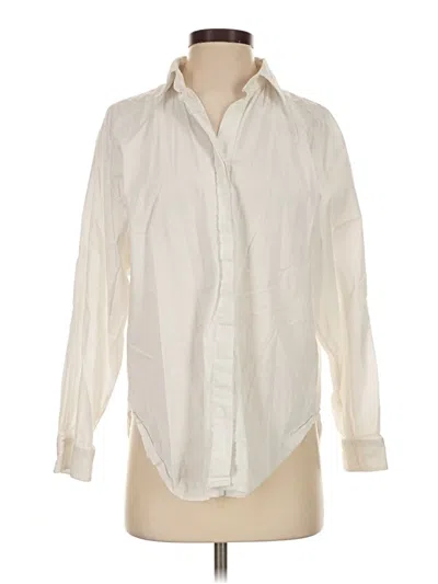 Pre-owned Zara Long Sleeve Button Down Shirt In Ivory