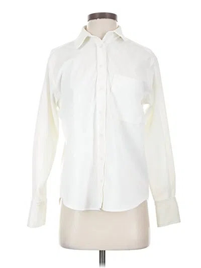 Pre-owned Zara Long Sleeve Button Down Shirt In Ivory