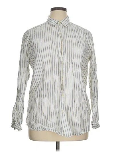 Pre-owned Zara Long Sleeve Button Down Shirt In Ivory