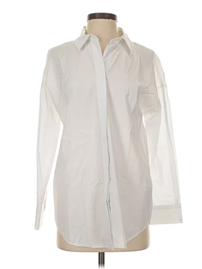Pre-owned Zara Long Sleeve Button Down Shirt In Ivory