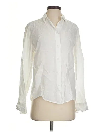 Pre-owned Zara Long Sleeve Button Down Shirt In Ivory