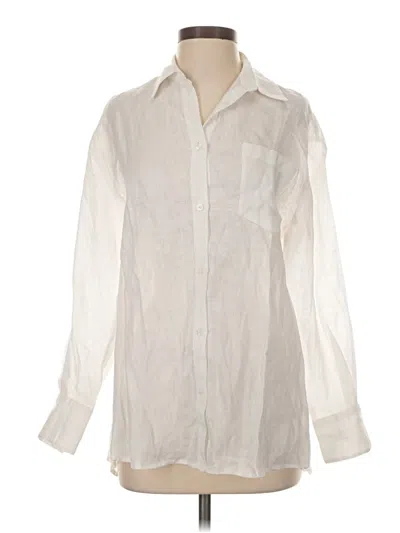 Pre-owned Zara Long Sleeve Button Down Shirt In Ivory