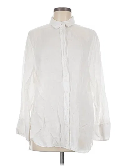 Pre-owned Zara Long Sleeve Button Down Shirt In Ivory