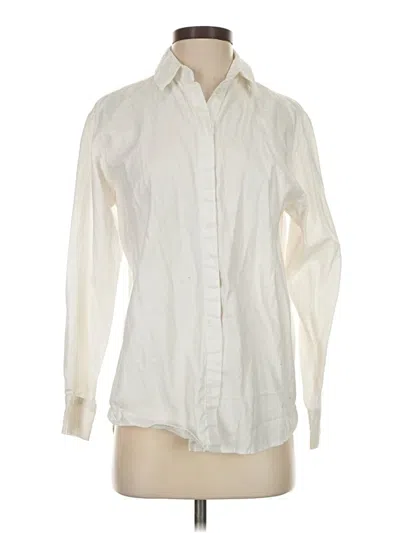 Pre-owned Zara Long Sleeve Button Down Shirt In Ivory