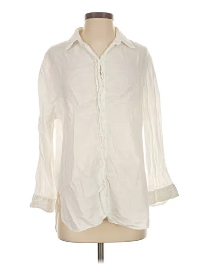 Pre-owned Zara Long Sleeve Button Down Shirt In Ivory