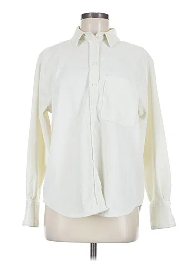 Pre-owned Zara Long Sleeve Button Down Shirt In Ivory