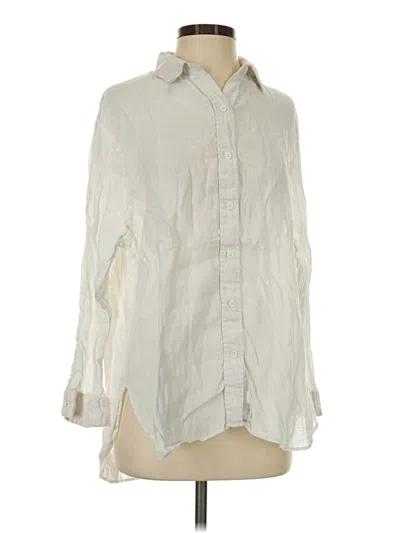 Pre-owned Zara Long Sleeve Button Down Shirt In Ivory