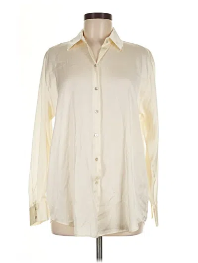 Pre-owned Zara Long Sleeve Button Down Shirt In Ivory
