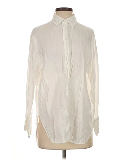 Pre-owned Zara Long Sleeve Button Down Shirt In Ivory