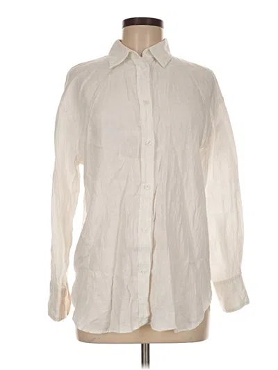 Pre-owned Zara Long Sleeve Button Down Shirt In Ivory