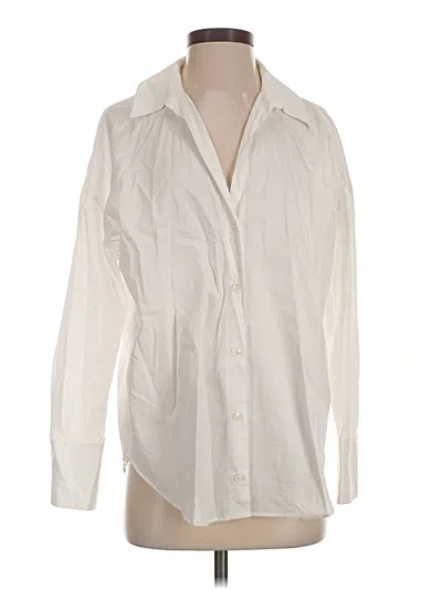 Pre-owned Zara Long Sleeve Button Down Shirt In Ivory