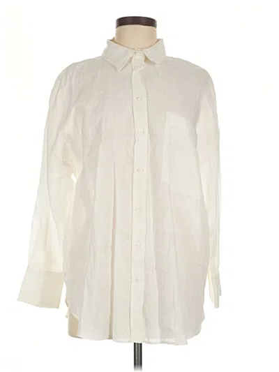 Zara Long Sleeve Button Down Shirt In Neutral