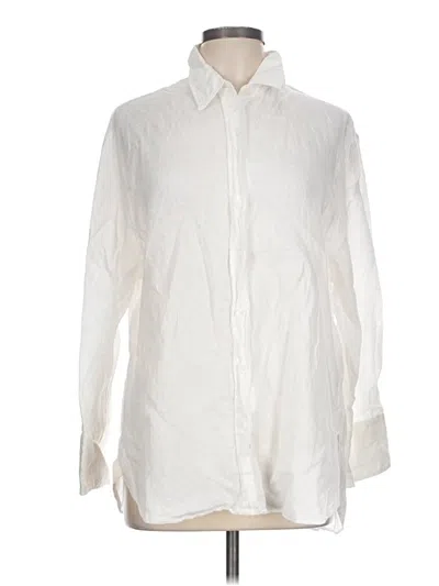Pre-owned Zara Long Sleeve Button Down Shirt In Ivory