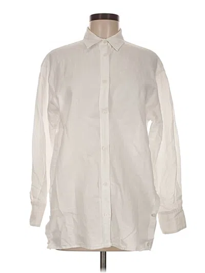 Pre-owned Zara Long Sleeve Button Down Shirt In Ivory