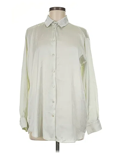 Pre-owned Zara Long Sleeve Button Down Shirt In Ivory