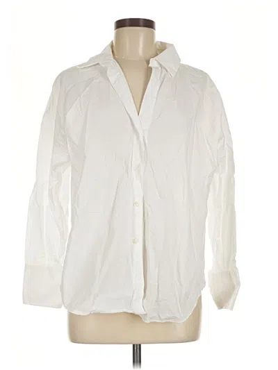 Pre-owned Zara Long Sleeve Button Down Shirt In Ivory