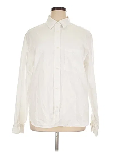 Pre-owned Zara Long Sleeve Button Down Shirt In Ivory