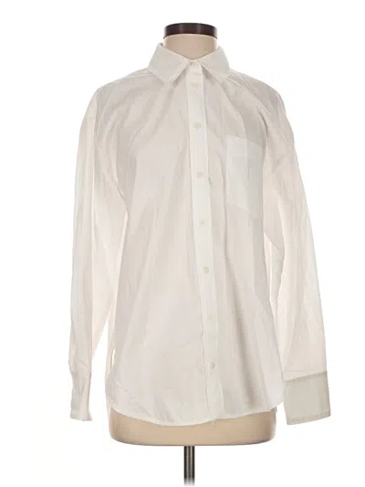 Pre-owned Zara Long Sleeve Button Down Shirt In Ivory