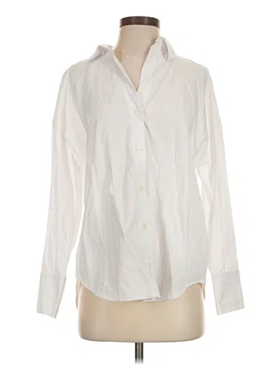 Pre-owned Zara Long Sleeve Button Down Shirt In Ivory