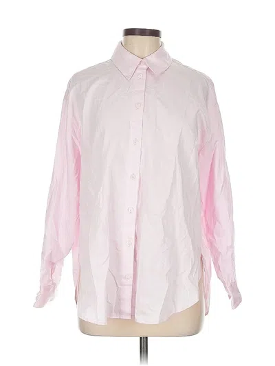 Pre-owned Zara Long Sleeve Button Down Shirt In Pink