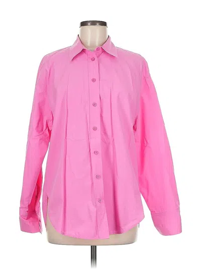 Pre-owned Zara Long Sleeve Button Down Shirt In Pink