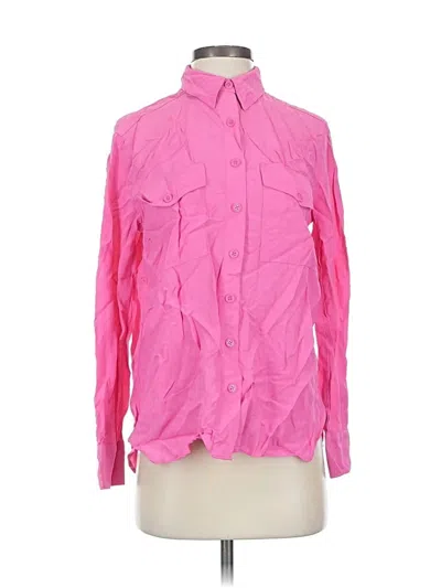 Pre-owned Zara Long Sleeve Button Down Shirt In Pink