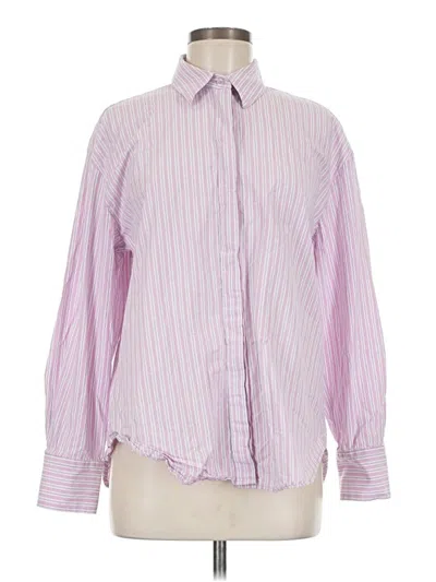 Pre-owned Zara Long Sleeve Button Down Shirt In Pink