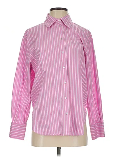 Pre-owned Zara Long Sleeve Button Down Shirt In Pink