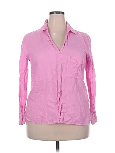 Pre-owned Zara Long Sleeve Button Down Shirt In Pink