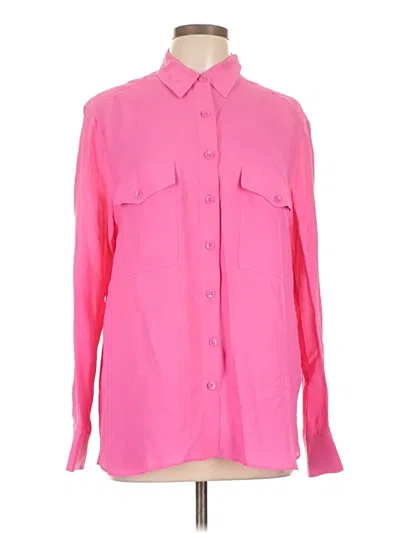 Pre-owned Zara Long Sleeve Button Down Shirt In Pink