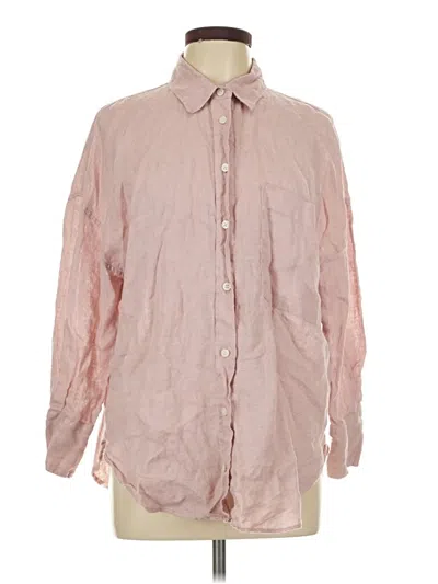 Pre-owned Zara Long Sleeve Button Down Shirt In Pink